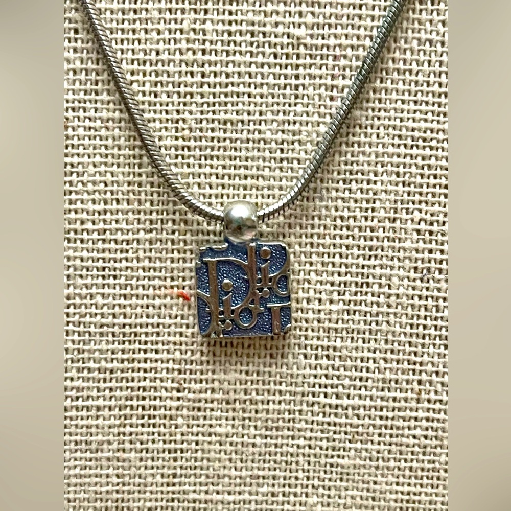CHRISTIAN DIOR Double sided cube pendant / necklace